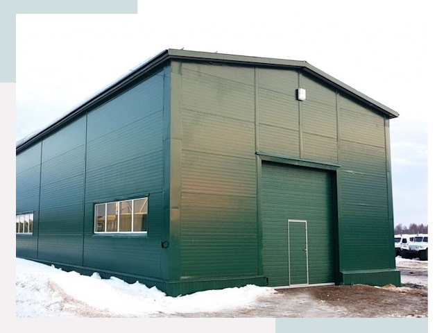 Двускатные ангары в Гае